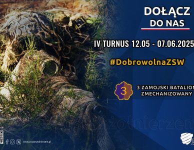 DOŁĄCZ DO IV TURNUSU DOBROWOLNEJ ZASADNICZEJ SŁUŻBY WOJSKOWEJ