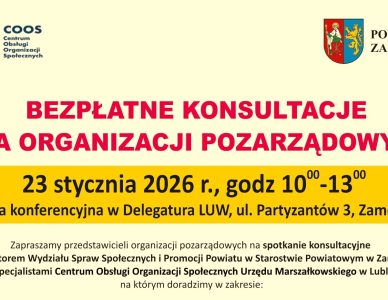 BEZPŁATNE KONSULTACJE DLA ORGANIZACJI POZARZĄDOWYCH