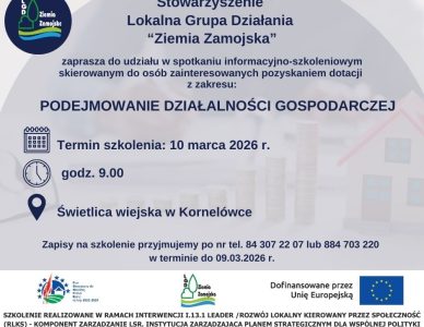 SPOTKANIE INFORMACYJNE DLA PRZYSZŁYCH PRZEDSIĘBIORCÓW